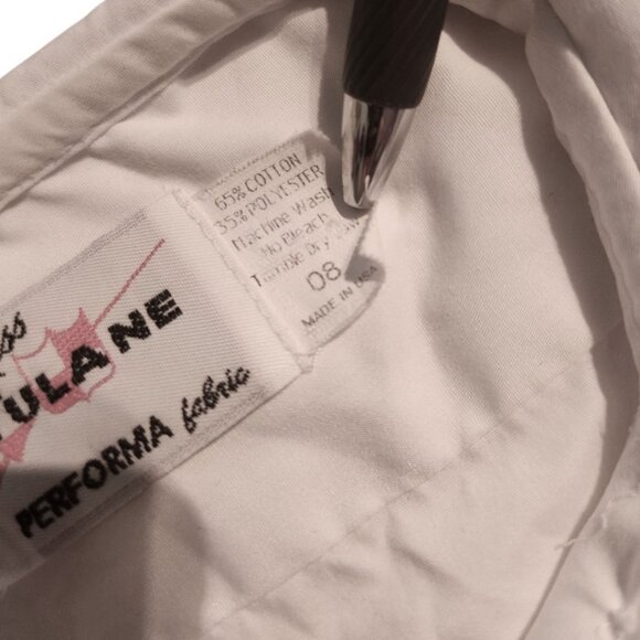 Miss Tulane White Peter Pan Collar Girls Blouse Size 08 - Picture 6 of 6